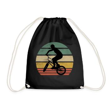 Chemise de vélo de sport rétro vintage BMX Rider - Sac de sport léger - noir - Devant