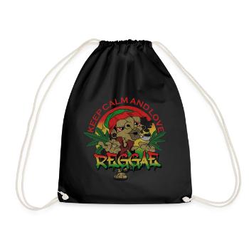 keep calm and love reggae - Turnbeutel - Schwarz - Vorne