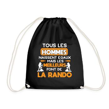 Tous les hommes naissent égaux, Randonnée humour - Sac de sport léger - noir - Devant