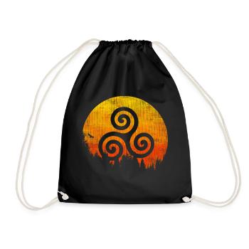 Triskele - Drawstring Bag - black - Front