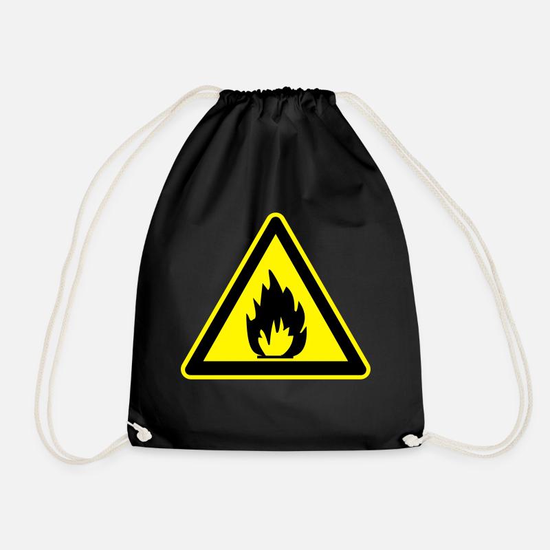 inflammable sign - Turnbeutel - Schwarz