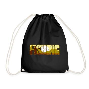 Fishing bait - Drawstring Bag - black - Front