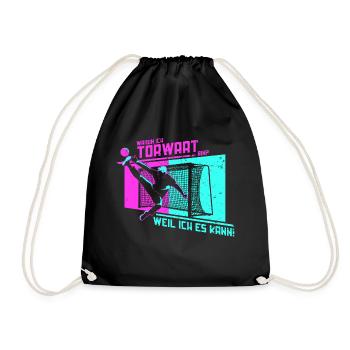 Handball Torwart Handballer Spieler Geschenk - Turnbeutel - Schwarz - Vorne