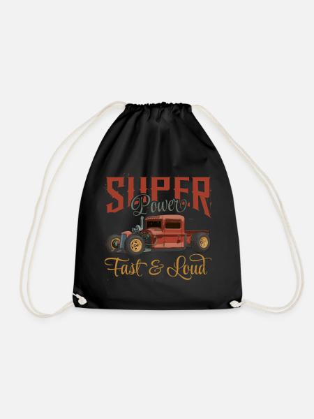 Super Fast & Loud - Drawstring Bag - black