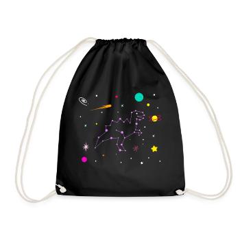 Tyrannosaurus Rex Dinosaur Constellation - Drawstring Bag - black - Front