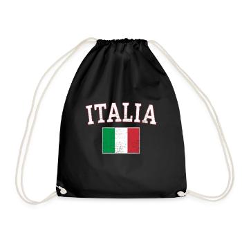 Italia Flagge Italien Rom Italienisch - Turnbeutel - Schwarz - Vorne