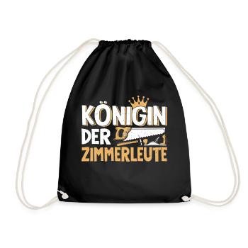 Zimmerer Zimmermann Zimmerei Zimmerin - Turnbeutel - Schwarz - Vorne