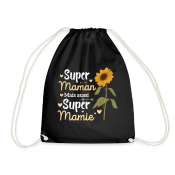 Super Maman Cadeau Pour Super Mamie Fête Des mères - Sac de sport léger - noir - Devant