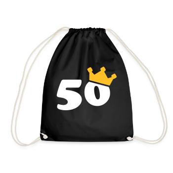50 crown 50 birthday 50 years - Drawstring Bag - black - Front