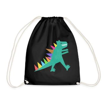 Mignon Vert T Rex Dinosaure - Sac de sport léger - noir - Devant