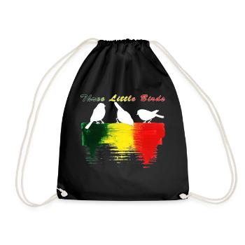 Three Little Birds Afrika Musik Reggae Rasta - Turnbeutel - Schwarz - Vorne