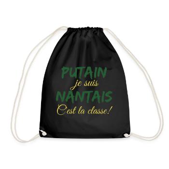 Putain je suis nantais c'est la classe - Sac de sport léger - noir - Devant
