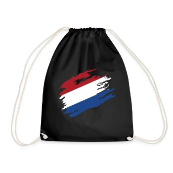 Niederlande Holland Flagge Kratzer - Turnbeutel - Schwarz - Vorne