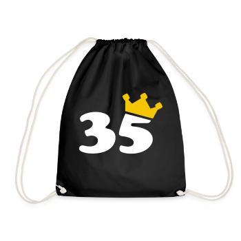 35 Krone 35 Geburtstag 35 Jahre - Turnbeutel - Schwarz - Vorne