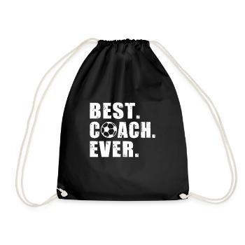 best coach ever football t-shirt coach football - Drawstring Bag - black - Front