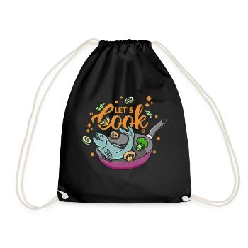 Let’s Cook - Drawstring Bag - black - Front