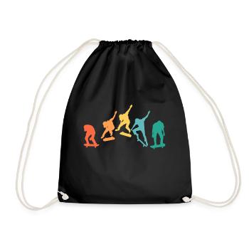 retro skaters skateboard t shirt skate - Sac de sport léger - noir - Devant