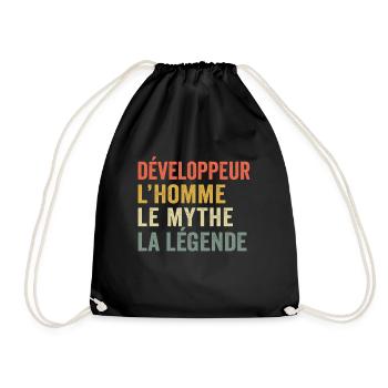 développeur l'homme le mythe la légende - Sac de sport léger - noir - Devant