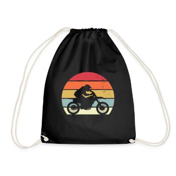retro motocross motorcycle sport moto - Sac de sport léger - noir - Devant