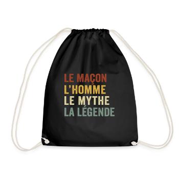 le maçon l'homme le mythe la légende - Sac de sport léger - noir - Devant