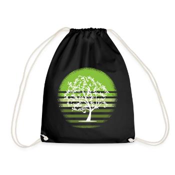 Nature arbre blanc retro feuillus coucher de soleil D - Sac de sport léger - noir - Devant