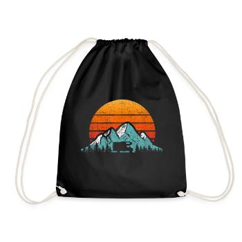 retro Wohnmobil Wohnmobil Wohnmobil t-Shirt retro camper - Turnbeutel - Schwarz - Vorne