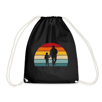 Vater und Sohn Geschenk Papa Sohn - Turnbeutel - Schwarz - Vorne