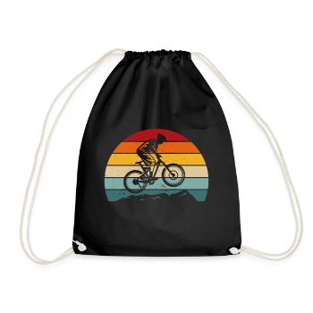 Downhill t-shirt vélo de montagne retro vtt vélo - Sac de sport léger - noir - Devant
