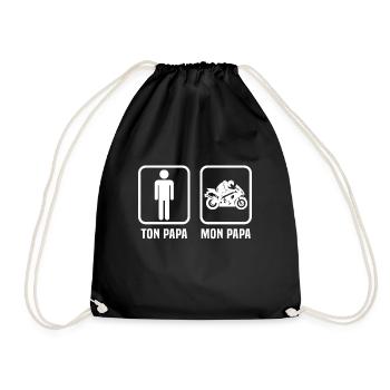 Enfant ton papa mon papa motard papa et fils - Sac de sport léger - noir - Devant