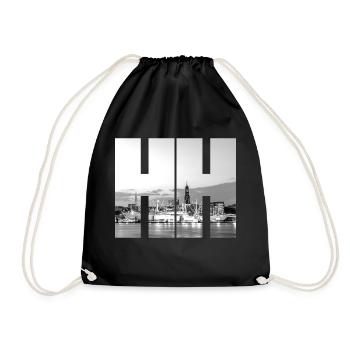 HH Landungsbrücken Black White - Drawstring Bag - black - Front