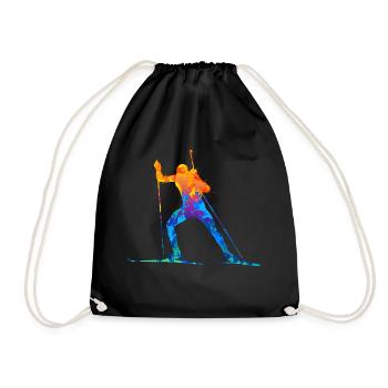 Biathlon Biathlète Cadeau - Sac de sport léger - noir - Devant