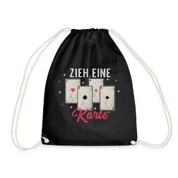 Draw a Card Magic Trick Card Trick - Drawstring Bag - black - Front