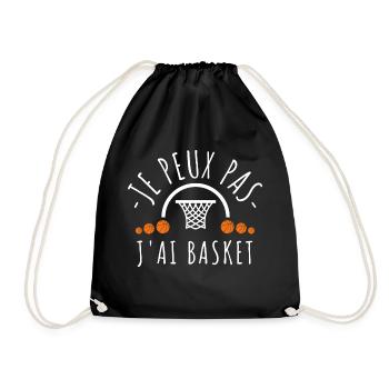 Je peux pas j ai basket - Sac de sport léger - noir - Devant