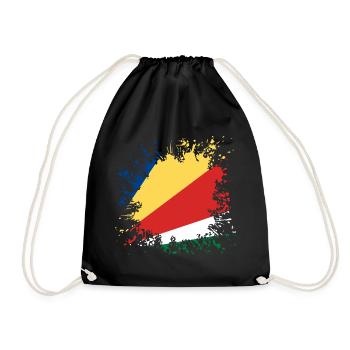 Drapeau des Seychelles Éclaboussure de peinture - Sac de sport léger - noir - Devant