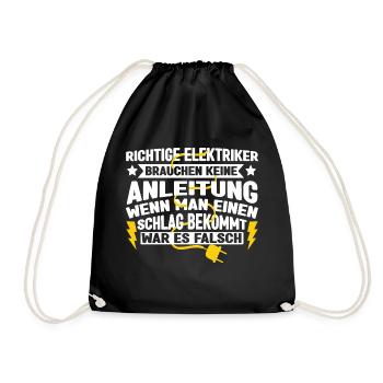 Elektriker Elektromeister Brauche keine Anleitung - Turnbeutel - Schwarz - Vorne