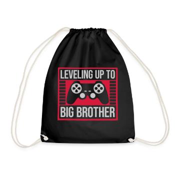 Leveling up big brother - Turnbeutel - Schwarz - Vorne