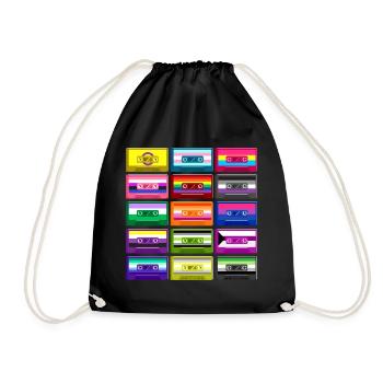 Retro Pride Mixtapes, Love is love, PixelArt Pride - Drawstring Bag - black - Front