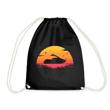 sunrise jet ski Jetski water sport - Drawstring Bag - black - Front