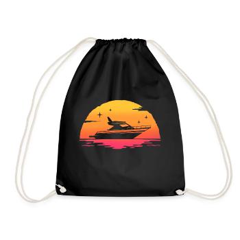 sunrise yacht marine ship boat yachting - Drawstring Bag - black - Front