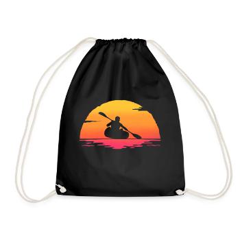 sunrise canoe canoe kayak paddle kayak - Drawstring Bag - black - Front