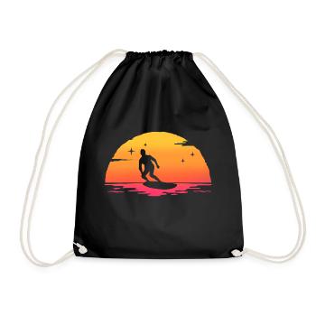 sunrise surf surfer t-shirt surfing - Sac de sport léger - noir - Devant