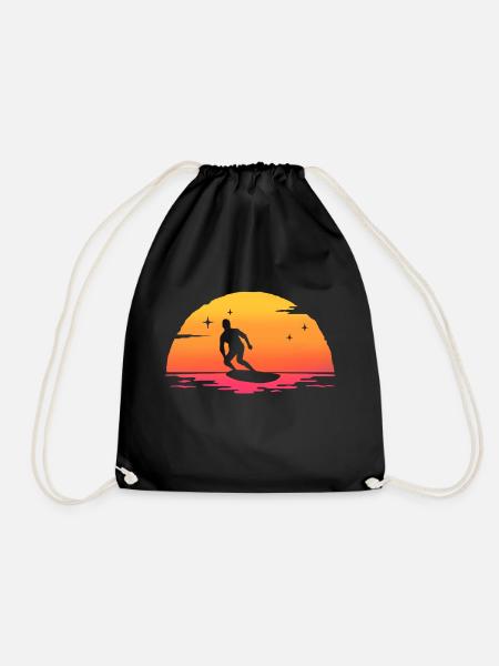 Sunrise Surf Surfer T-Shirt Surfen - Turnbeutel - Schwarz