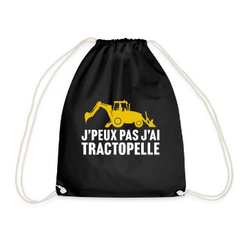 j'peux pas j'ai tractopelle t-shirt chantier - Sac de sport léger - noir - Devant