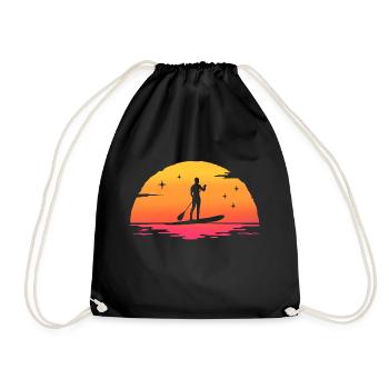 Sonnenaufgang Paddle Board Paddel Surf Standing Paddle - Turnbeutel - Schwarz - Vorne