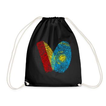Fingerprint Kazakh Kazakhstan - Drawstring Bag - black - Front