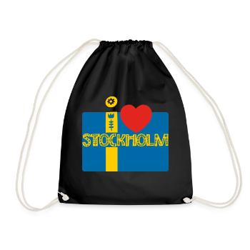 stockholm - Drawstring Bag - black - Front