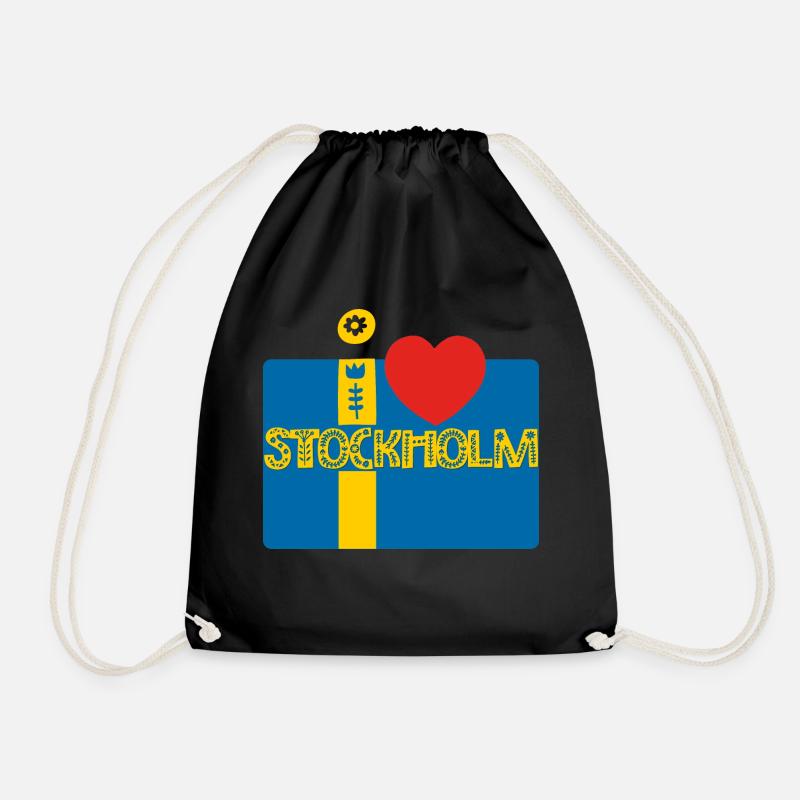 Stockholm - Turnbeutel - Schwarz
