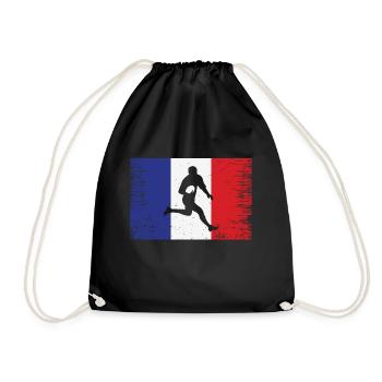 Drapeau équipe france joueur de rugby - Sac de sport léger - noir - Devant