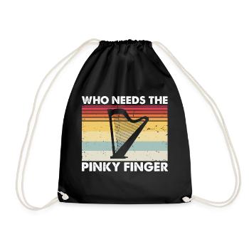 Harp design for harpist and harp player - Drawstring Bag - black - Front