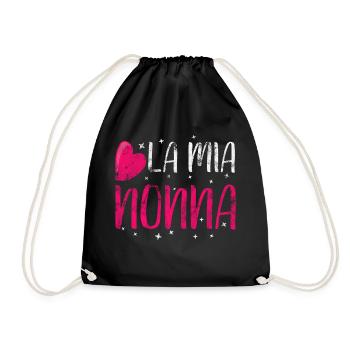 ich liebe meine Oma Geschenk Amo la mia donna - Turnbeutel - Schwarz - Vorne